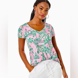 Lilly Pulitzer Etta V-Neck Cotton Top